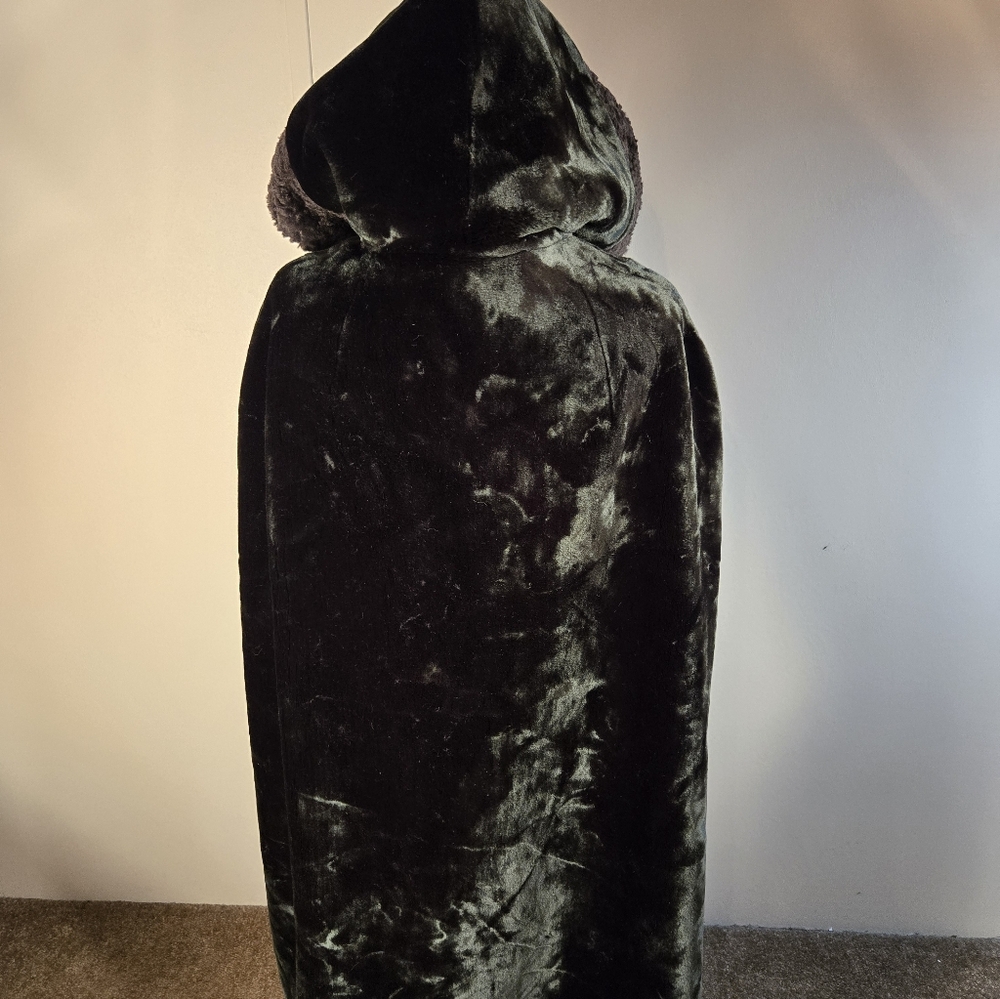 Faux Fur Hooded Cape Borgazia Sportowne Velvet Union Made - Picture 9 of 14